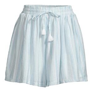 BCBGeneration Flowy High Waisted Shorts XXS White Blue Stripe